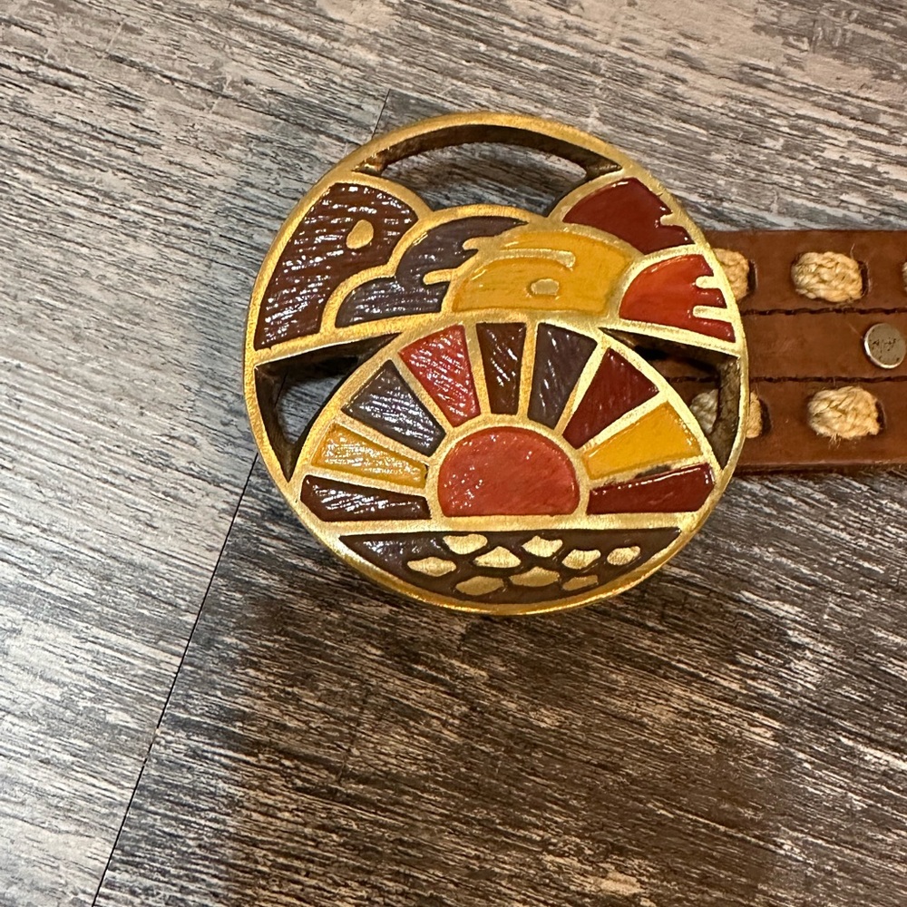 Ecology designs vintage peace buckle with belt